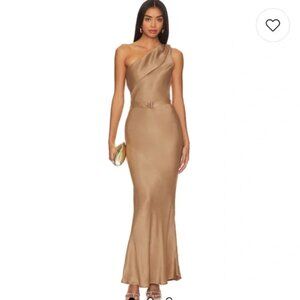 Karina Grimaldi Angelique Midi Dress, Size S, in Mocha